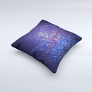 The Deep Blue with Gold Shimmering Orbs of Light ink-Fuzed Decorative Throw Pillow