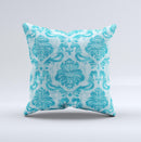 Delicate Trendy Blue Pattern V4 Ink-Fuzed Decorative Throw Pillow