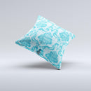 Delicate Trendy Blue Pattern V4 Ink-Fuzed Decorative Throw Pillow
