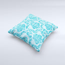 Delicate Trendy Blue Pattern V4 Ink-Fuzed Decorative Throw Pillow