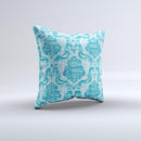 Delicate Trendy Blue Pattern V4 Ink-Fuzed Decorative Throw Pillow