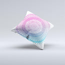 The Ethnic Indian Tie-Dye Circle ink-Fuzed Decorative Throw Pillow