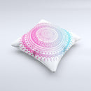 The Ethnic Indian Tie-Dye Circle ink-Fuzed Decorative Throw Pillow