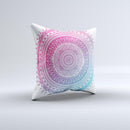 The Ethnic Indian Tie-Dye Circle ink-Fuzed Decorative Throw Pillow