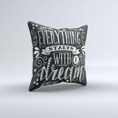 The Everything Starts with a Dream ink-Fuzed Decorative Throw Pillow