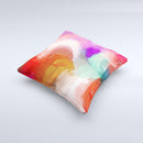 Faded Neon Painted Hearts Ink-Fuzed Decorative Throw Pillow
