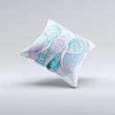 The Flourished Blue & Purple Sacred Elephant ink-Fuzed Decorative Throw Pillow