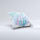 The Flourished Blue & Purple Sacred Elephant ink-Fuzed Decorative Throw Pillow