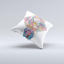 The Flourished Sacred Elephant ink-Fuzed Decorative Throw Pillow