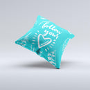 The Follow Your Heart Feathers ink-Fuzed Decorative Throw Pillow
