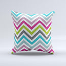 Fun Colored V8 Sharp Chevron  Ink-Fuzed Decorative Throw Pillow