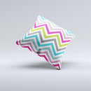Fun Colored V8 Sharp Chevron  Ink-Fuzed Decorative Throw Pillow