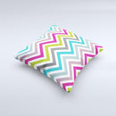 Fun Colored V8 Sharp Chevron  Ink-Fuzed Decorative Throw Pillow