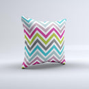 Fun Colored V8 Sharp Chevron  Ink-Fuzed Decorative Throw Pillow