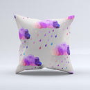 The Geometric Rain Clouds ink-Fuzed Decorative Throw Pillow