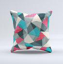 The Geometry and Polkadots ink-Fuzed Decorative Throw Pillow