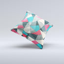 The Geometry and Polkadots ink-Fuzed Decorative Throw Pillow