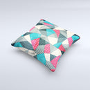 The Geometry and Polkadots ink-Fuzed Decorative Throw Pillow