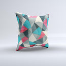 The Geometry and Polkadots ink-Fuzed Decorative Throw Pillow