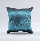 Glowing Blue Orbs of Light  Ink-Fuzed Decorative Throw Pillow