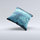 Glowing Blue Orbs of Light  Ink-Fuzed Decorative Throw Pillow