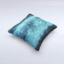 Glowing Blue Orbs of Light  Ink-Fuzed Decorative Throw Pillow