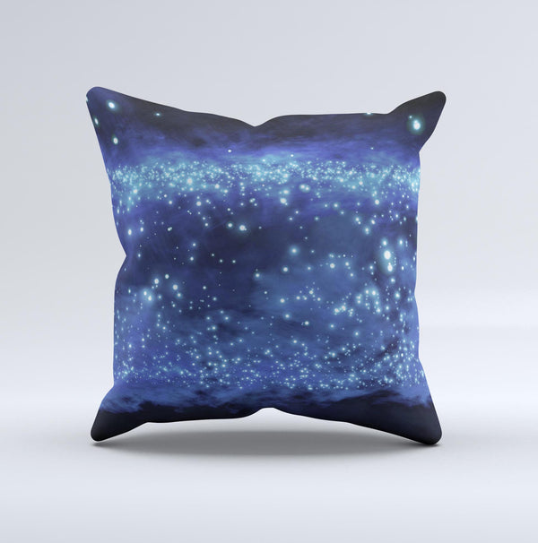 Glowing Blue V3 Orbs of Light  Ink-Fuzed Decorative Throw Pillow