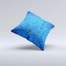 Glowing Blue Vivid RainDrops  Ink-Fuzed Decorative Throw Pillow
