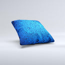 Glowing Blue Vivid RainDrops  Ink-Fuzed Decorative Throw Pillow