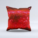 Glowing Bright Red Orbs of Light  Ink-Fuzed Decorative Throw Pillow