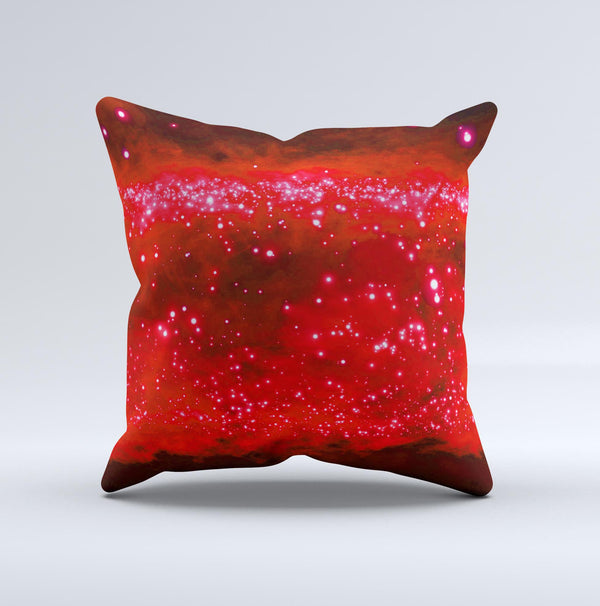 Glowing Bright Red Orbs of Light  Ink-Fuzed Decorative Throw Pillow