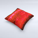 Glowing Bright Red Orbs of Light  Ink-Fuzed Decorative Throw Pillow