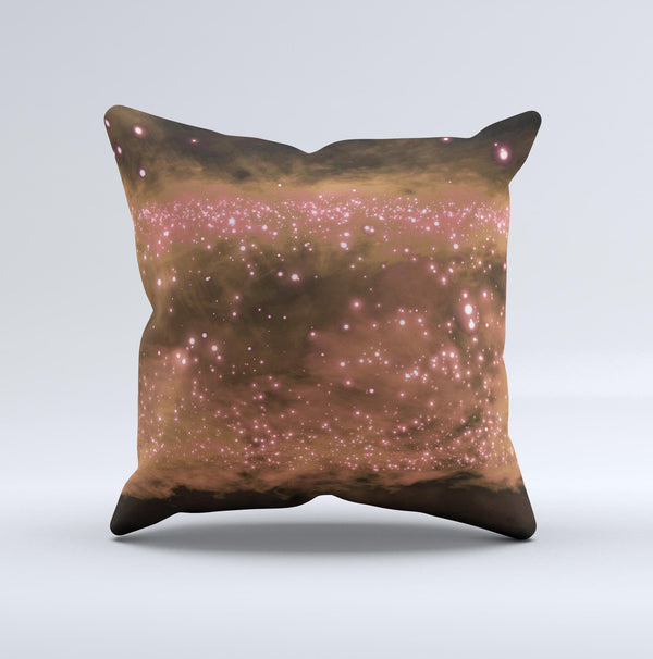 Glowing Coral Orbs of Light  Ink-Fuzed Decorative Throw Pillow