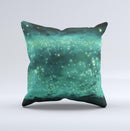 Glowing Green Orbs of Light  Ink-Fuzed Decorative Throw Pillow