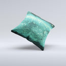 Glowing Green Orbs of Light  Ink-Fuzed Decorative Throw Pillow