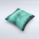 Glowing Green Orbs of Light  Ink-Fuzed Decorative Throw Pillow