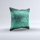 Glowing Green Orbs of Light  Ink-Fuzed Decorative Throw Pillow