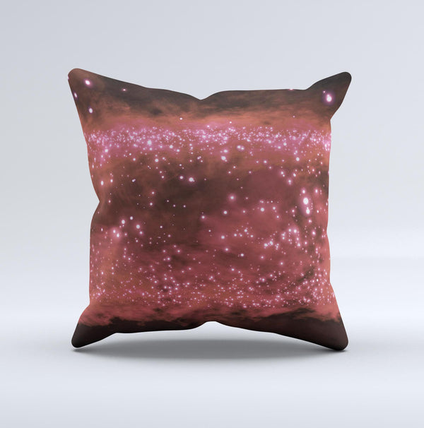 Glowing Light Red Orbs of Light  Ink-Fuzed Decorative Throw Pillow