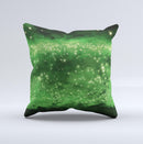 Glowing Lime Green Orbs of Light  Ink-Fuzed Decorative Throw Pillow
