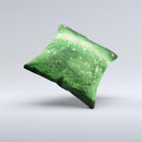 Glowing Lime Green Orbs of Light  Ink-Fuzed Decorative Throw Pillow