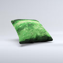 Glowing Lime Green Orbs of Light  Ink-Fuzed Decorative Throw Pillow