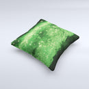 Glowing Lime Green Orbs of Light  Ink-Fuzed Decorative Throw Pillow
