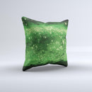 Glowing Lime Green Orbs of Light  Ink-Fuzed Decorative Throw Pillow