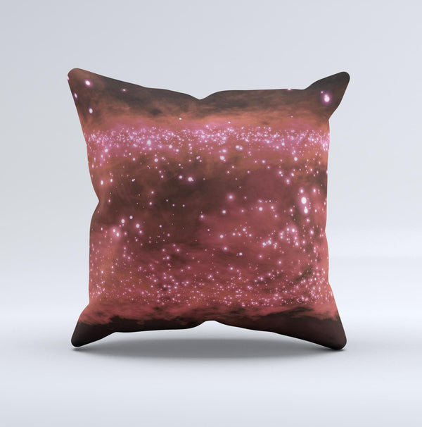 Glowing Pink Orbs of Light  Ink-Fuzed Decorative Throw Pillow