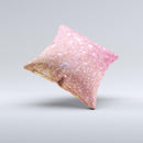 The Glowing Pink and Gold Orbs of Light ink-Fuzed Decorative Throw Pillow