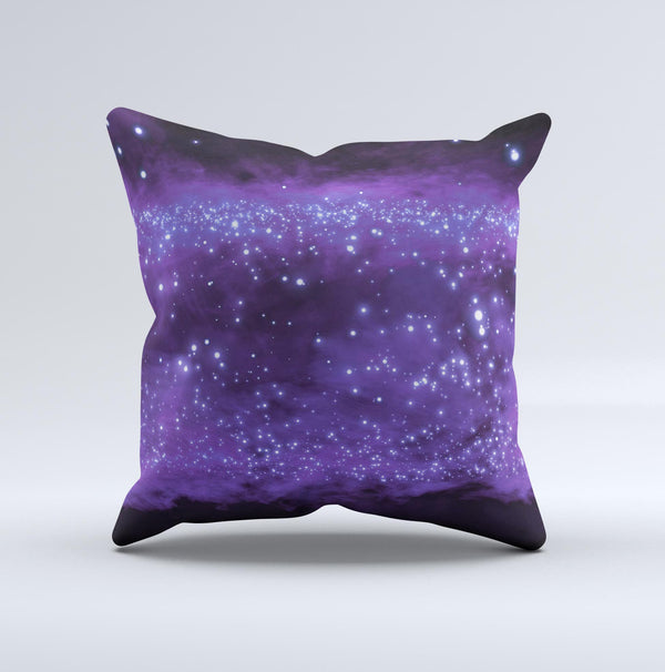 Glowing Purple Orbs of Light  Ink-Fuzed Decorative Throw Pillow