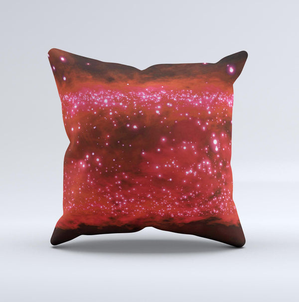 Glowing Red Orbs of Light  Ink-Fuzed Decorative Throw Pillow