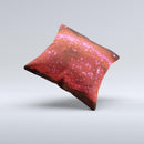 Glowing Red Orbs of Light  Ink-Fuzed Decorative Throw Pillow