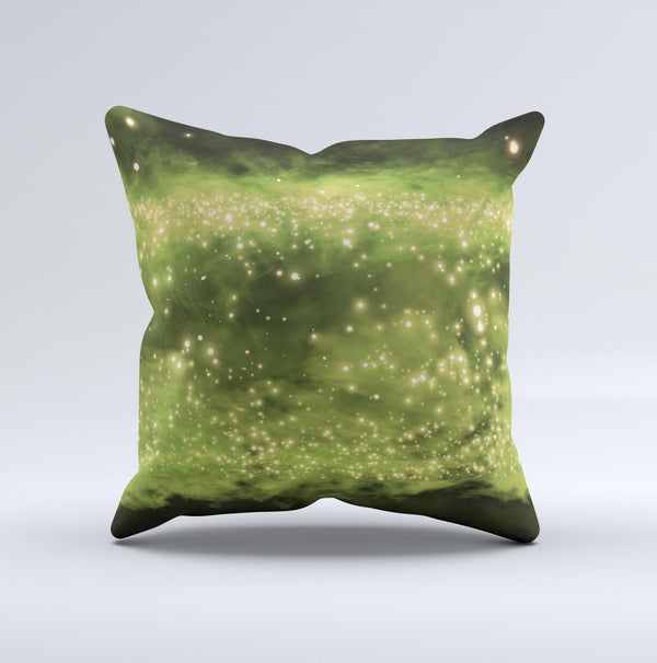 Glowing Yellow Orbs of Light  Ink-Fuzed Decorative Throw Pillow