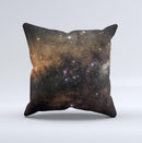 The Gold Aura Space ink-Fuzed Decorative Throw Pillow